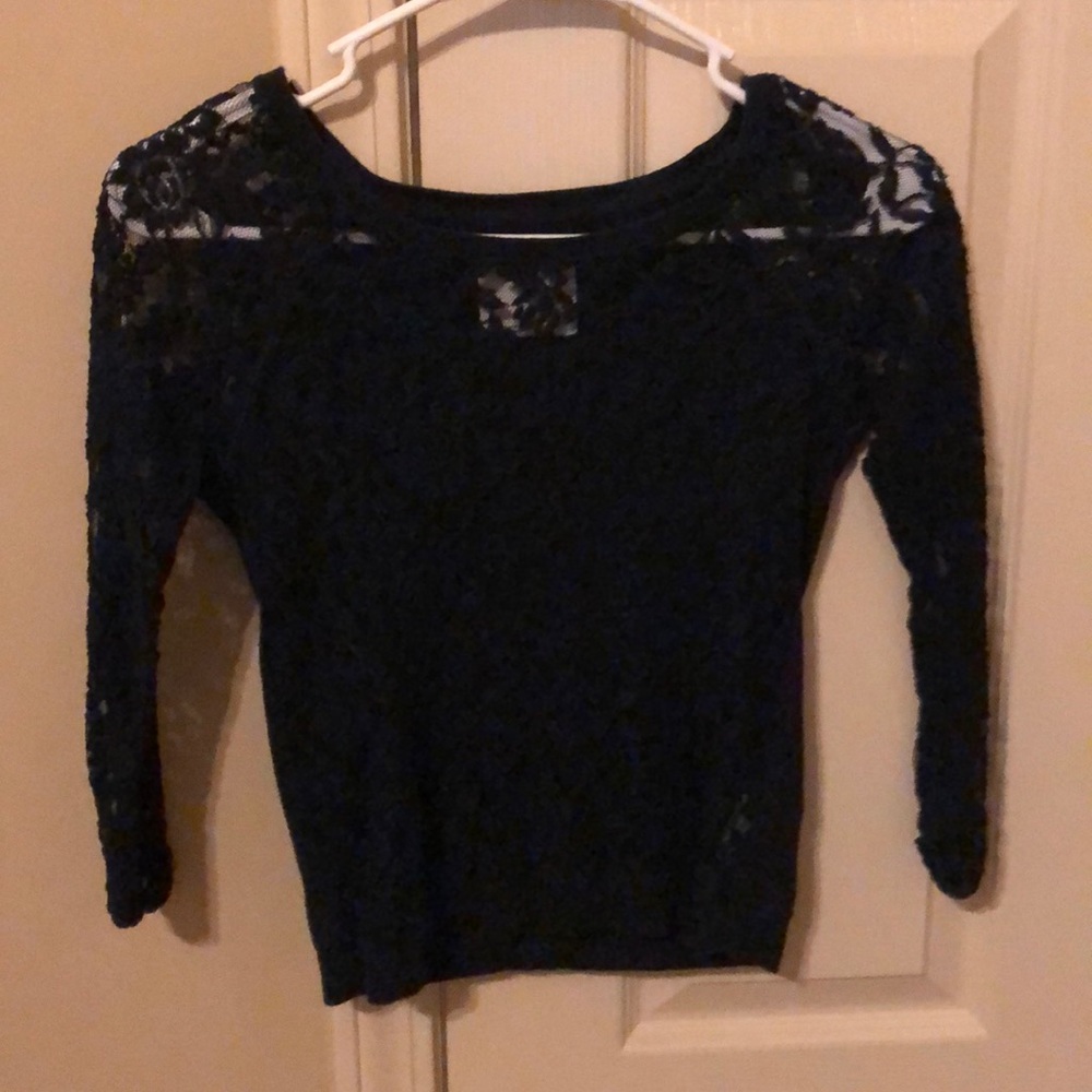 Long sleeve lace front shirt